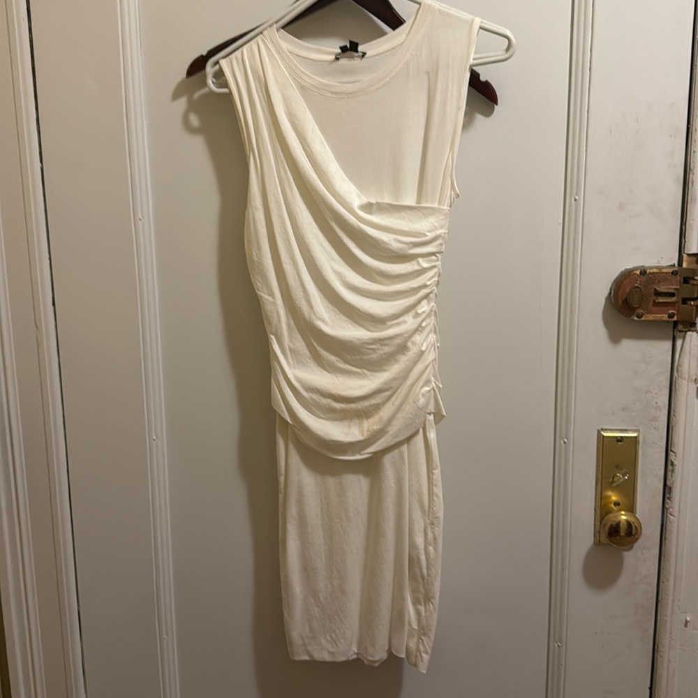 New white theory dress.